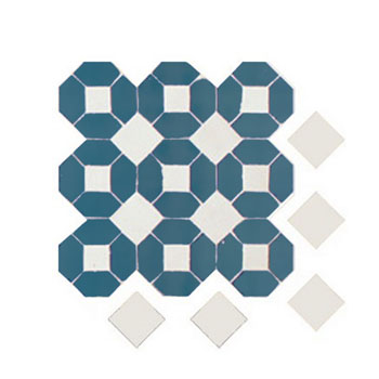 Mosaic House Moroccan tile Jewel 28-1 White,   Teal, blue, green   solid zellige, mosaic, zellij, field, pattern, glaze 
